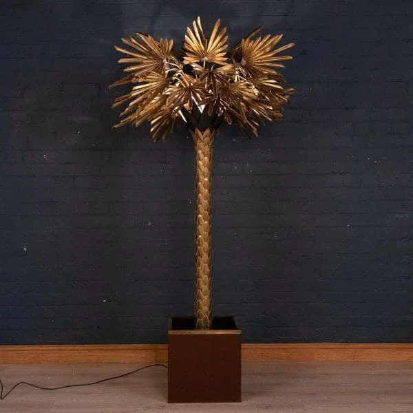 Large Palm Tree Floor Lamp by Maison Jansen, France Circa 1970 - Image 3