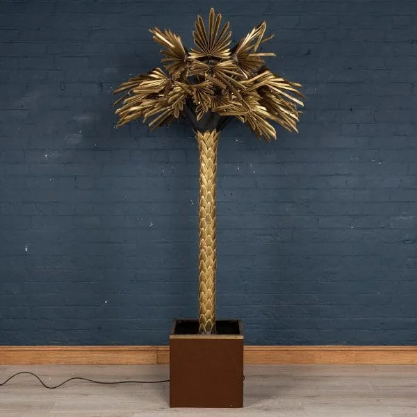 Large Palm Tree Floor Lamp by Maison Jansen, France Circa 1970 - Image 4