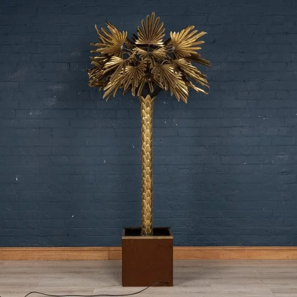 Large Palm Tree Floor Lamp by Maison Jansen, France Circa 1970 - Image 5