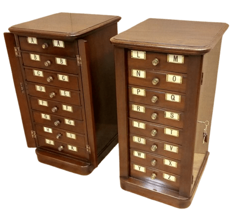 Pair Of File Cabinets 1800s Mahogany