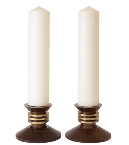 Louis Prodhon an Impressive pair of Large Art Deco Candle Sticks