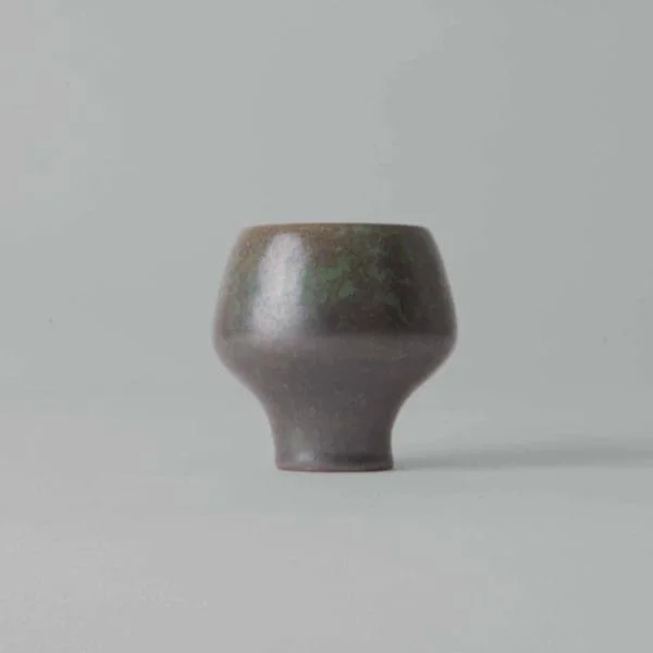 Small Midcentury Pottery Green Glazed Cup - Image 2