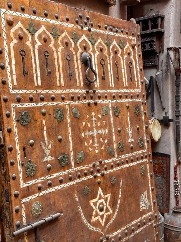 Berber Heritage Camel Bone Adorned Antique Door - Image 7