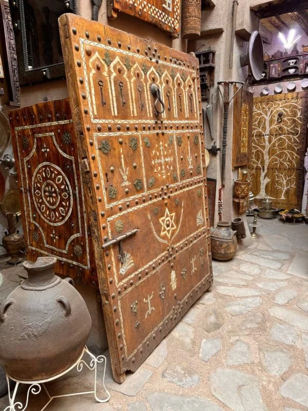 Berber Heritage Camel Bone Adorned Antique Door - Image 3