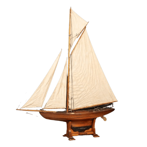 Large Pond Yacht England Early 20th Century