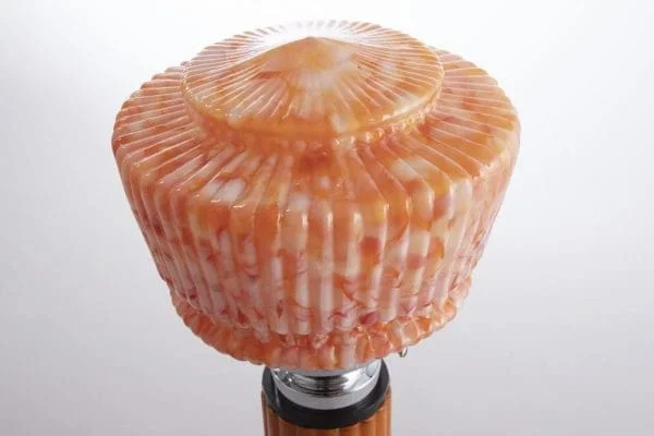 Art Deco Table Lamp with a thick Phenolic Column & Original Glass Shade c.1930 - Image 7