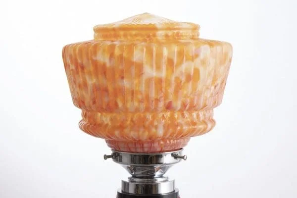 Art Deco Table Lamp with a thick Phenolic Column & Original Glass Shade c.1930 - Image 9