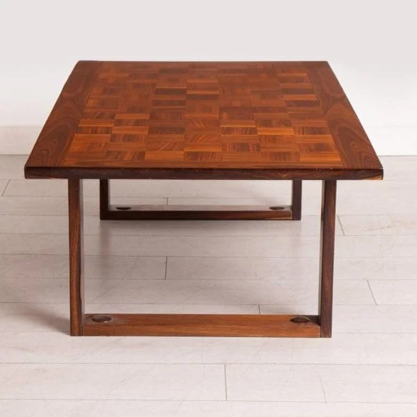 Midcentury Danish Chequered Rosewood Coffee Table by Poul Cadovius for France and Son c.1960 - Image 4