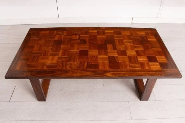 Midcentury Danish Chequered Rosewood Coffee Table by Poul Cadovius for France and Son c.1960 - Image 5