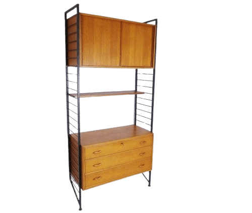 Teak Ladderax Bookcase Shelving System Chest Modular Room Divider By Robert Heal For Staples