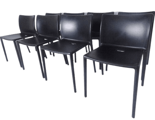 Set Of 8 Black Italian 'Air ' Dining Chairs By Jasper Morrison For Magis , Italy