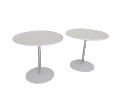 Pair Of White ' Kompas 1 ' Side Tables By Alan Turville For Hille