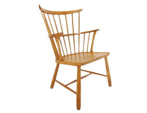 Vintage Danish Beech ' Windsor ' Lounge Chair By Ove Boldt For Fritz Hansen Denmark