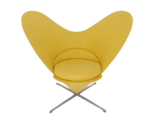 Danish ' Heart Cone ' Lounge Chair By Verner Panton