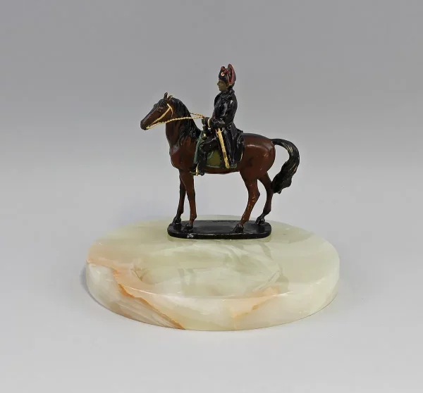 Canova Onyx-Schale Bronze Sculpture Napoleon on Horse 
