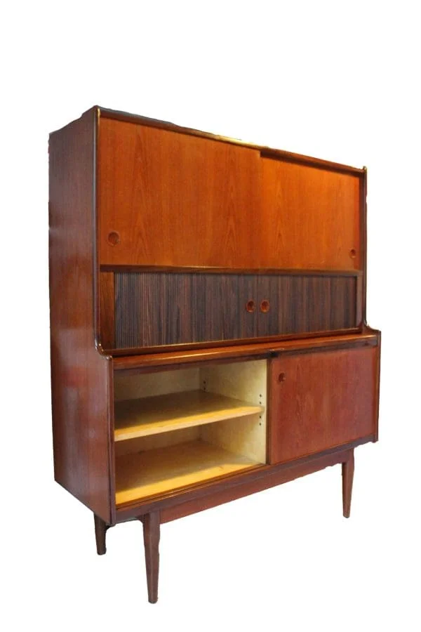 Mid-Century Danish Teak High Sideboard By Johannes Andersen For Wilhelm Schauman Finland 1960 - Image 17