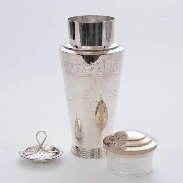 Keith Murray for Mappin and Webb silver plated recipe cocktail shaker - Image 2