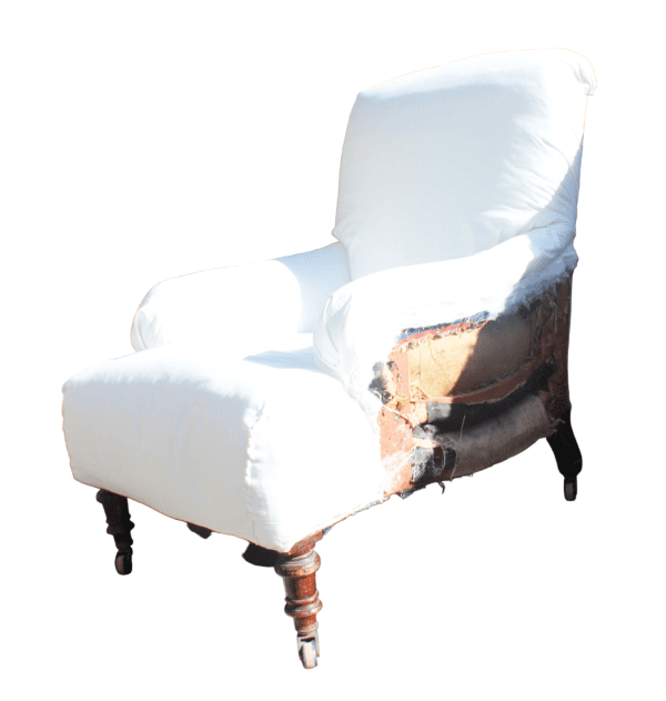 Victorian Scroll Armed Antique Armchair by Maple & Co - Image 11