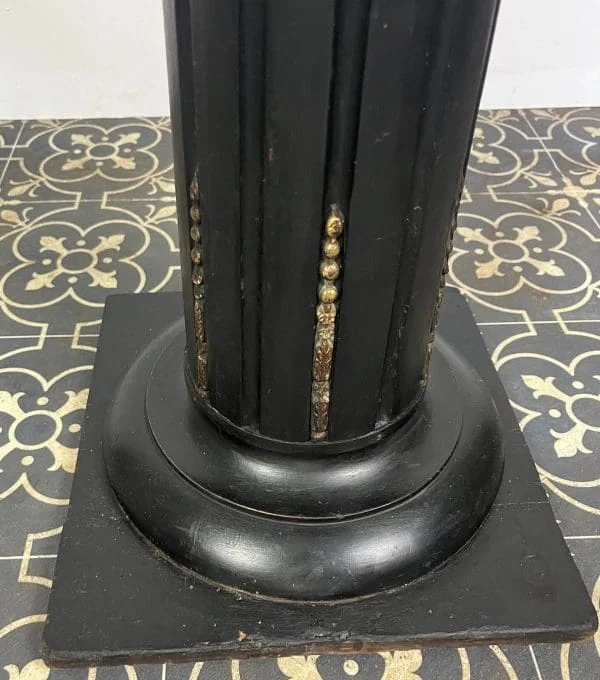 19th Century Victorian Ebony Classical Column Plant Or Sculpture Display - Image 10