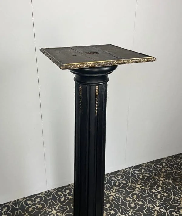 19th Century Victorian Ebony Classical Column Plant Or Sculpture Display - Image 6