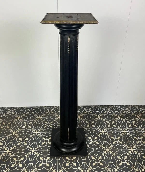 19th Century Victorian Ebony Classical Column Plant Or Sculpture Display - Image 5