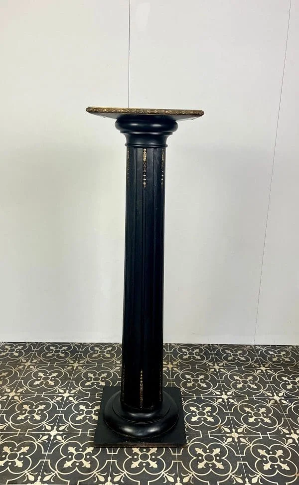 19th Century Victorian Ebony Classical Column Plant Or Sculpture Display - Image 4