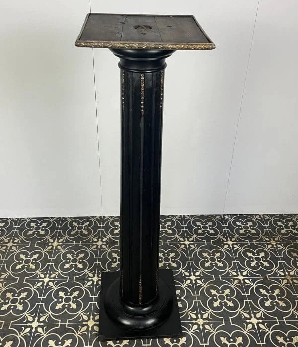 19th Century Victorian Ebony Classical Column Plant Or Sculpture Display - Image 3