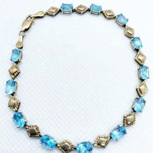 vintage-blue-topaz-gold-interlink-bracelet