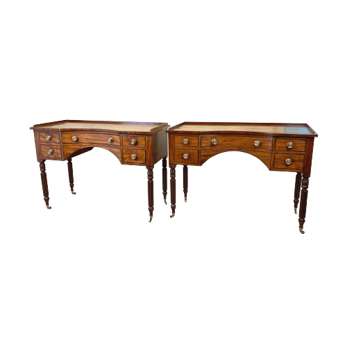 Rare Pair of Regency Mahogany Dressing Tables, England Circa 1830