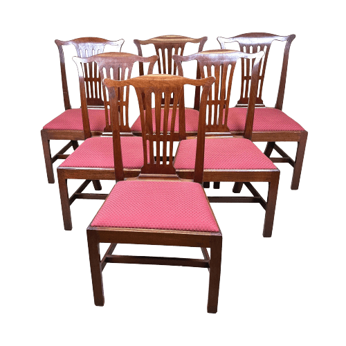 Set Of 6 Chippendale Period Mahogany Dining Chairs, England Circa 1760