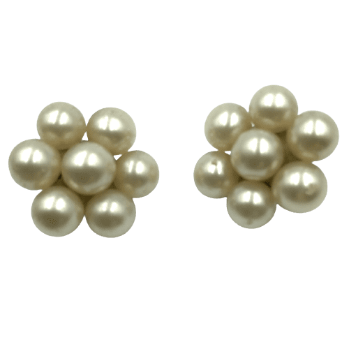 French Glass Pearl Cluster Earrings