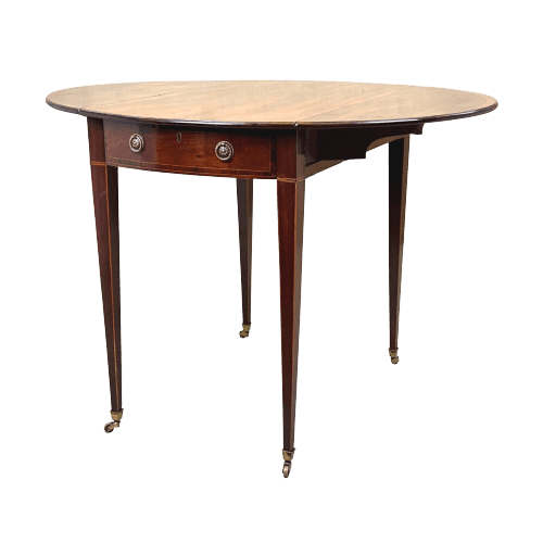 18th Century Mahogany Oval Pembroke Table, England Circa 1790