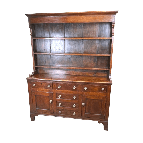 Georgian Oak Dresser With Rack, England Circa 1800