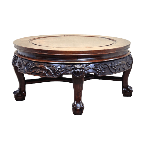 Circular Oriental Hardwood Coffee Table, China Circa 1870