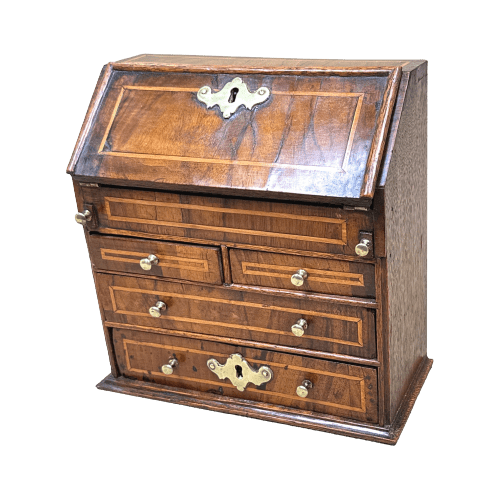 18th Century Walnut Miniature Bureau, England Circa 1730