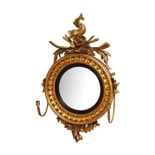 Regency Giltwood Convex Mirror, England Circa 1820