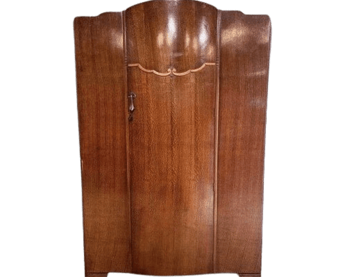 Art Deco Vintage Oak Veneer Double Wardrobe