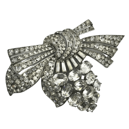 Vintage Knoll and Pregizer Sterling Bow Brooch 1930s