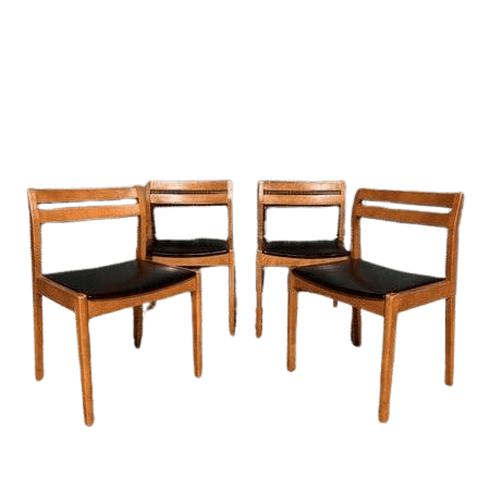 Set Of Four Retro Teak Dining Chairs