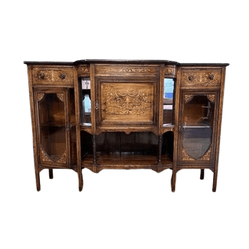 Victorian Rosewood Profusely Inlaid Sideboard