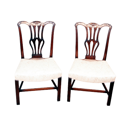 Antique Georgian Mahogany Pair of Side Chairs England Circa 1760