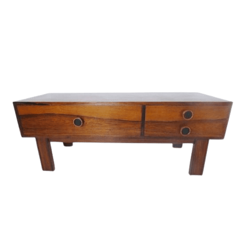 Scandinavian Low Rosewood Table with Drawers by Illums Bolighus