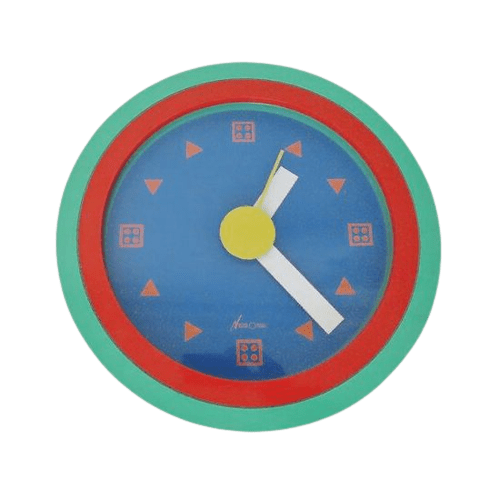 Italian 1980s Postmodern Clock by Nathalie du Pasquier & George Sowden for Neos of Lorenz