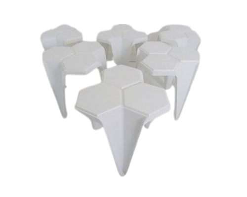 Set of 6 Vintage White Mensa Stacking Stools/Nest of Tables By Jasp For Hexagon Designs