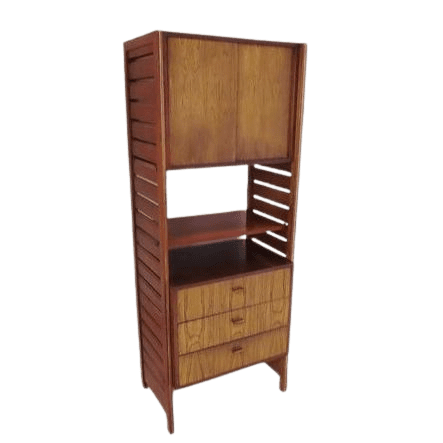 Rosewood Ladderax Cabinet Chest Bookcase Modular Unit Designed by Robert Heal for Staples